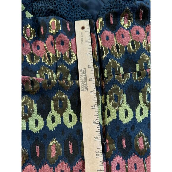 Anthropologie HD in Paris Tank Top Size 4 Yana Jacquard Metallic Peplum NEW NWT - Picture 13 of 16